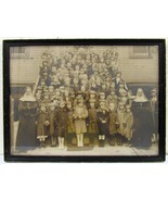 1920s Antique Outside Group Photograph of Catholic School Children Nuns,... - $420.75