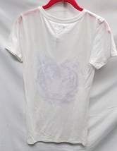 Aeropostale Women's Medium T-Shirt Tiger Graphic White V-Neck image 2
