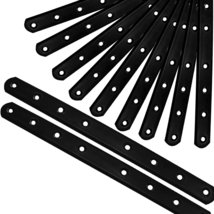 12Pack Straight Brackets Black,10Inch 250MM Mending Plate Metal Brackets for Bra - £21.22 GBP