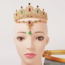 Moroccan Bridal Jewelry Set Wedding Bridal Crown Crystal Pendant Necklace Elegan - £65.26 GBP