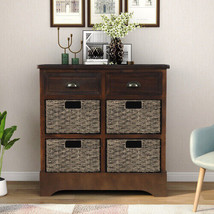 Rustic Storage Cabinet with Two Drawers and Four Classic - Espresso - £210.79 GBP