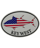 Wholesale Lot of 6 USA Flag Shark Key West Oval Vinyl Decal Bumper Sticker - £18.89 GBP