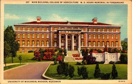 Linen POSTCARD-UNIVERSITY Of Wisconsin, MADISON-COLLEGE Of Agriculture, BK33 - £2.37 GBP