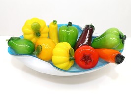 10 Vintage Murano Style Art Glass Full Size Fruit &amp; Vegetables Lot (Lot ... - $53.16