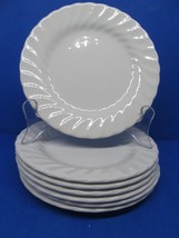 Johnson Brothers Regency White Swirl Set Of 7 White 6 1/8&quot; Dessert Plates CRAZED - £15.22 GBP