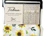 Tribeca Stylish Kitchen Curtain Set Valance 52x18in 2 Tiers 26x36in Sunf... - $27.99