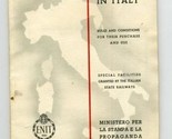 Hotel &amp; Petrol Coupons for Foreign Visitors to Italy 96 Page Booklet 1935 - $98.90