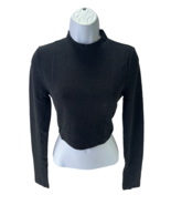 American Apparel Women's Long Sleeve Metallic Glitter Crop Turtleneck Bl... - $7.99