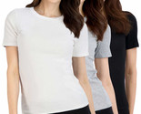 Lucky Brand Ladies’ Size Large Ribbed Crew Short Sleeve T-Shirts, 3-pack - $16.99