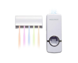 NEW Press2Paste Toothpaste Dispenser &amp; Toothbrush Holder Set white vacuu... - $8.95