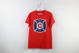 Vintage Majestic Mens Size Small Spell Out MLS Chicago Fire Soccer T-Shirt Red - $34.60