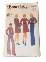 Butterick 3862 Vintage Sewing Pattern Womens Jacket-Pants-Skirt Size 10 1970s - £9.21 GBP