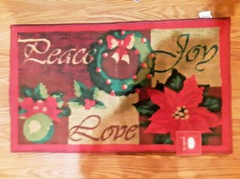 Christmas Holiday doormat  Peace Love Joy Doormat Nonskid  microfiber 17x28 - £13.18 GBP