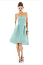Alfred Sung 580...Cocktail Length, Strapless Dress....Papaya.....Size 2....NWT - £43.89 GBP