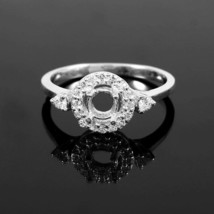 Plata 5MM Redondo Semi Soporte Anillo de en Blanco Compromiso - £22.53 GBP