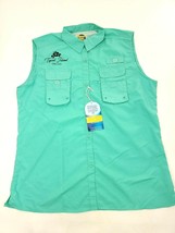 Banana Boat Topsail Island Nc Sz Xl Sleeveless Upf 50 Button Shirt Mint Green - £23.80 GBP