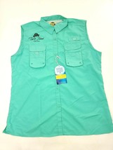 BANANA BOAT Topsail Island NC Sz XL Sleeveless UPF 50 Button Shirt Mint ... - £23.86 GBP