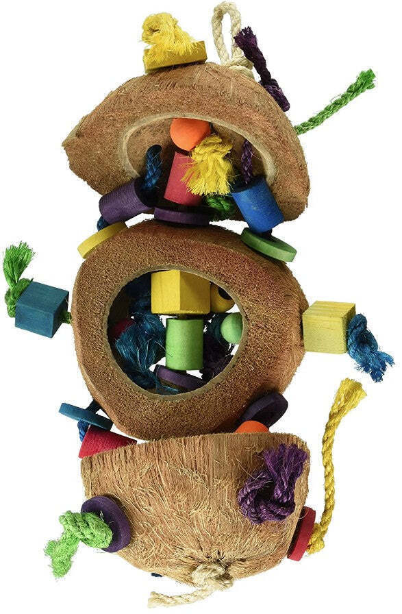 Primary image for Penn Plax Natural Coconut Bird Kabob: Stimulating Wooden & Sisal Hanging Toy