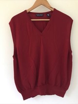 Grant Thomas Red Italian Merino Wool Pullover V-Neck Mens Sweater Vest L... - £29.09 GBP