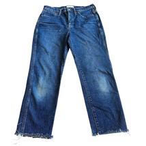 Madewell Jeans Stovepipe Full-Length Dark Wash Raw Hem Cotton Size 30 Wo... - $50.00
