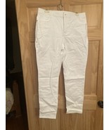 Style &amp; Co Womens Curvy Mid Rise Slim Leg White Pants Style 100147435MC NWT - £14.78 GBP