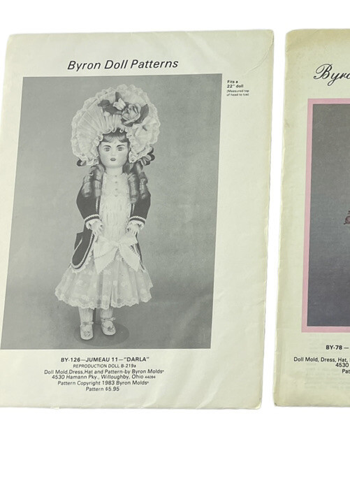 Byron's Doll Clothing PATTERNS Lot of 3 Mein Liebling 117 Darla 126 Googly 310 Item image 3