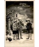 Vintage children ringing in the new year, presentes, brinquedos, Art Dec... - $4.95