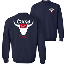 Coors Banquet Rodeo Horns Navy Colorway Crewneck Sweatshirt Blue - £43.56 GBP+