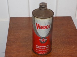 Vintage Veedol Outboard Motor Oil Metal Cone Top Empty 1 Quart Can - $1,014.94 MXN