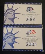 Pair of 2001 &amp; 2005 U.S. Proof Sets in OGP -- 21 TOTAL PERFECT PROOF COINS! - $22.50