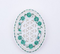 4&quot;X3&quot; Marble Soap Dish Holder Inlay Pietra Dura Mosaic Art Bathroom Decor - £220.89 GBP