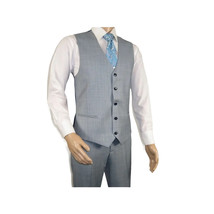 Men Suit BERLUSCONI Turkey 100% Italian Wool Super 180's 3pc Vested #Ber8 Gray image 9