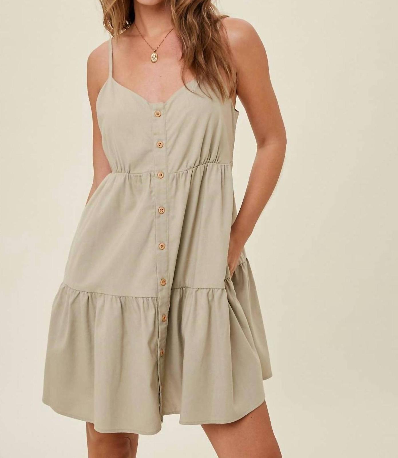 Wishlist Kami Button-Up Tiered Mini Dress S.olive - $41.00