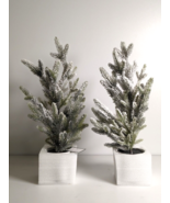 Threshold 22&quot; Artificial Christmas Faux Tree with White Snow Potted Deco... - £32.48 GBP
