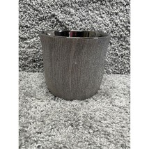 Silver Cylinder Shape Planter Pot Vase Solid 7&quot; Height - $18.92