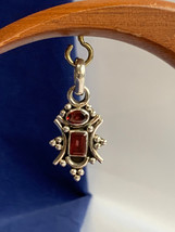 Sterling Silver Pendant 6.47g Fine Jewelry Garnet Color Stones - £23.49 GBP