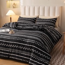 Aztec Black King Size Comforter Set, Folkloric Art Pattern Bedding Sets King Boh - £59.13 GBP