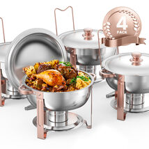 VEVOR Chafing Dish Buffet Set, 5 Qt 4pcs Stainless Steel Chafer, 4 Full ... - $119.99