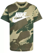 NIKE Little Boys Club Seasonal Camo Basic Short Sleeve T-shirt Sz 4 Camo - $23.38