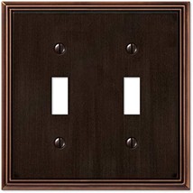 Amerelle 77TTDB Metro Line Wallplate, 2 Toggle, Cast Metal, Aged Bronze,... - $22.06
