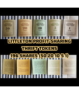 J1 Collectible! 9pc Lot LITTLETON Profit-Sharing Tokens 196 SHARES 50 20... - $20.50 CAD