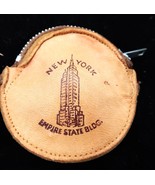 Vtg Leather Change Purse Souvenir NY Empire State Building New York Trav... - €17,22 EUR