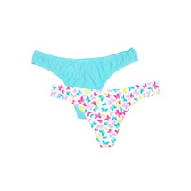 2 Pairs No Boundaries Freecut Thong Panties Butterflies Blue Size XS (1)... - $4.89