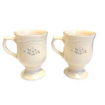 2 Pfaltzgraff Remembrance Pedestal Coffee Cup Mug Discontinued Farmhouse... - £20.88 GBP