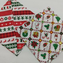 Christmas Dog Bandanas Pet Clothing Two-piece Set holiday trees snowman ... - $11.88
