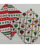Christmas Dog Bandanas Pet Clothing Two-piece Set holiday trees snowman ... - £9.38 GBP
