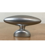 Vintage Retro Style Brushed Satin Nickel Flat Oval Drawer Knob Pull Handle - $14.99