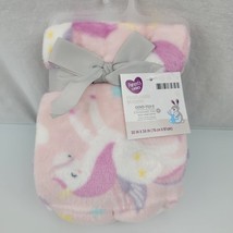 Parents Choice Pink Soft Plush Fleece Baby Blanket Unicorn Pegasus Horse Pony - £31.60 GBP