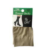 1 pair On The Go TROUSER SOCKS Opaque Khaki One Size All 90% Nylon 10%Sp... - $7.45