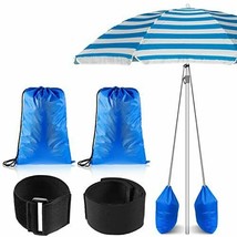Summer Large Canopy Sand Bags 2 Pieces Blue Sand Bags Weights Portable W... - £25.49 GBP
